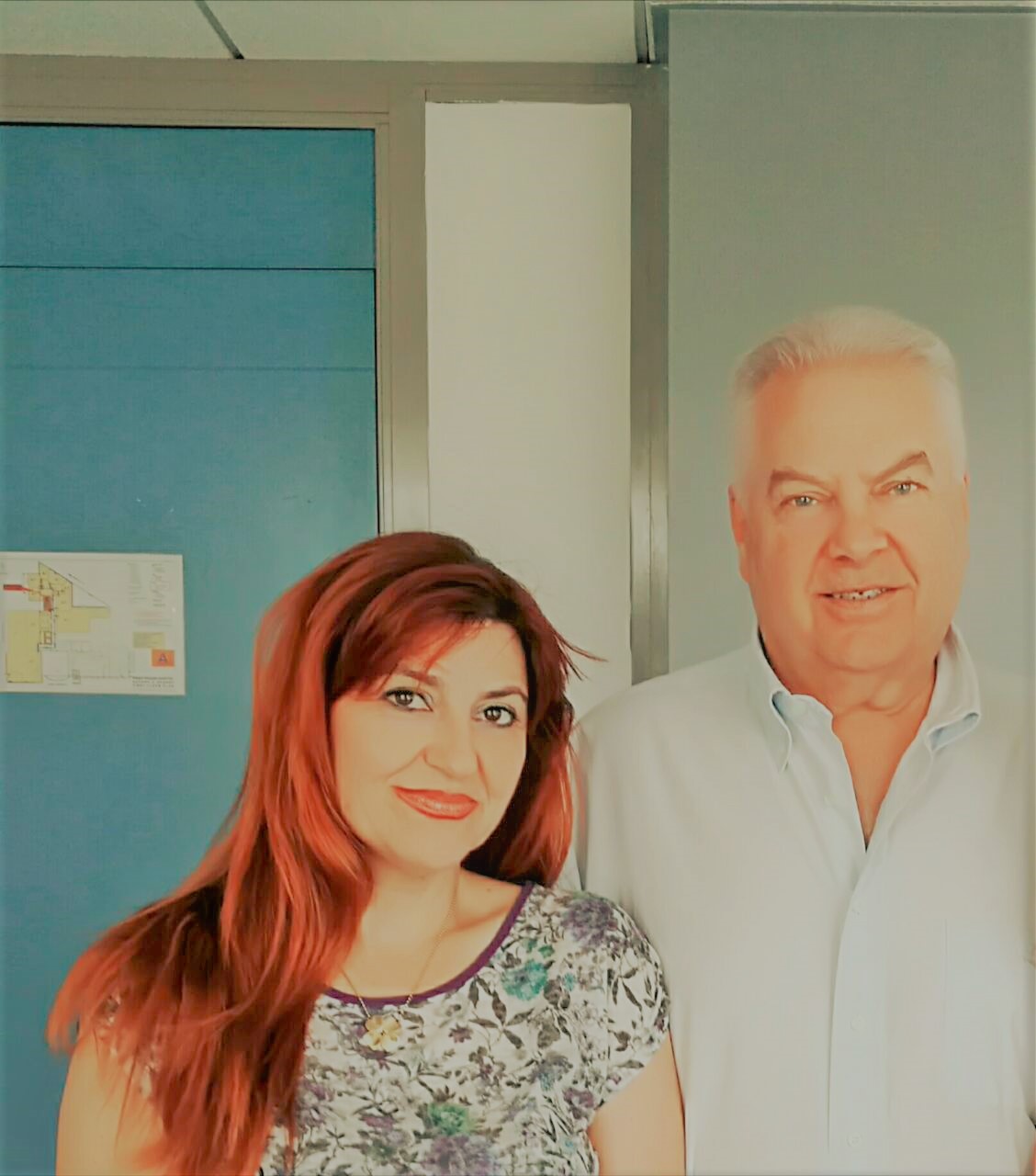 Ο κ. Στέφανος Τσιπουράκης με την κ. Εύα Μαυρίδου κατά τη συνάντησή που είχε με το maroussi.city