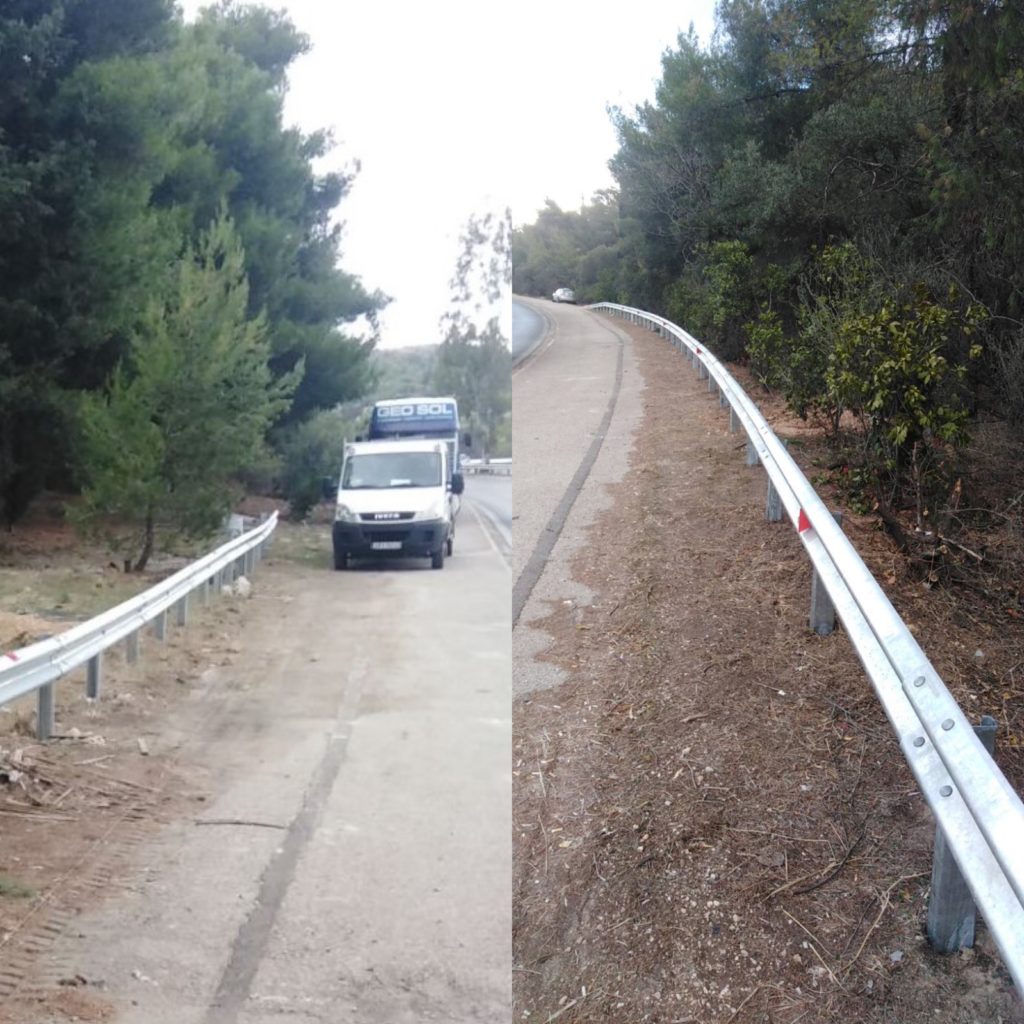 H Διεύθυνση Κατασκευής Έργων και Συντήρησης Οδοποιίας της Περιφέρειας Αττικής πραγματοποιεί έργα συντήρησης στηθαίων ασφαλείας προϋπολογισμού 3.5 εκ. ευρώ