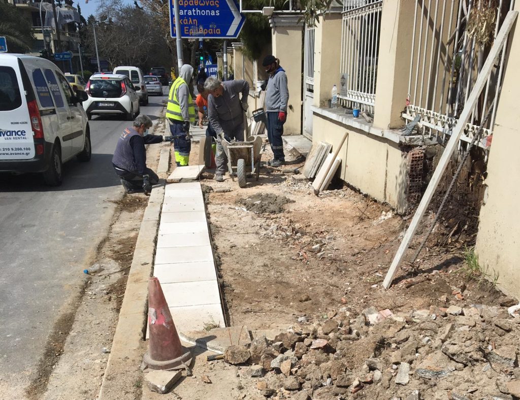 ΑΠΟΚΑΤΑΣΤΑΣΗ ΕΠΙΚΙΝΔΥΝΩΝ ΣΗΜΕΙΩΝ ΣΕ ΠΕΖΟΔΡΟΜΙΑ ΤΗΣ ΟΔΟΥ ΔΗΛΗΓΙΑΝΝΗ