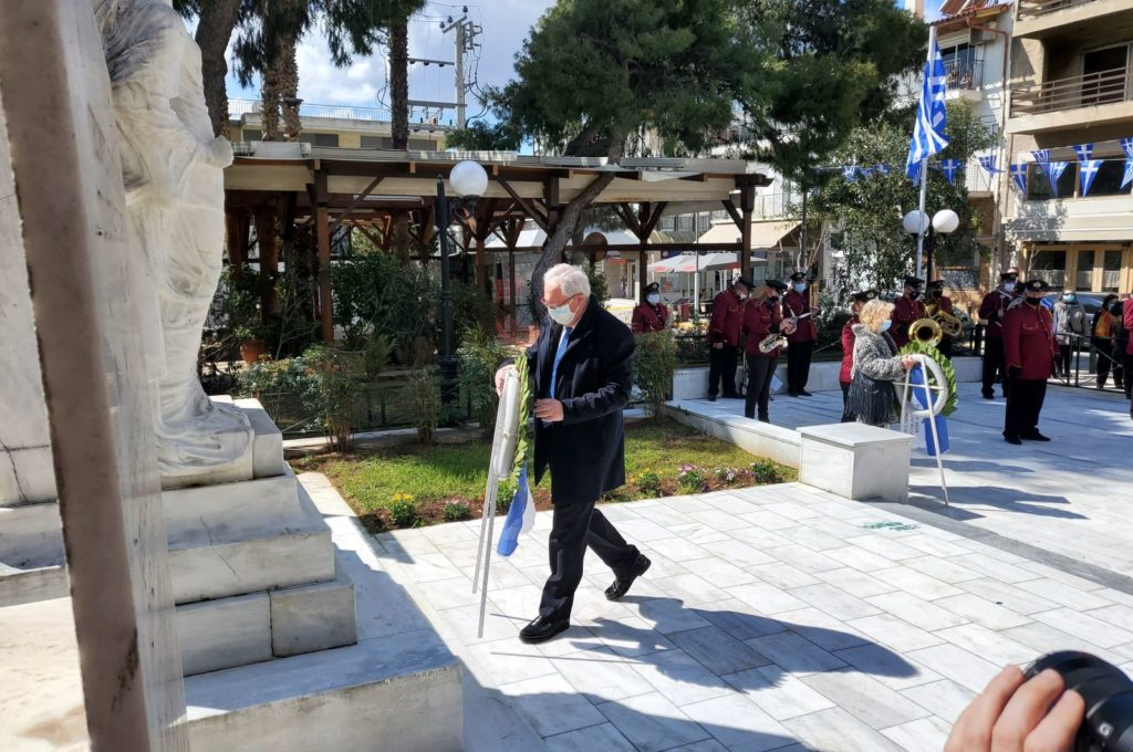 Παρουσία του Δημάρχου Αμαρουσίου Θ. Αμπατζόγλου οι περιορισμένες λόγω covid-19 εορταστικές εκδηλώσεις για την Εθνική Επέτειο της 25ης Μαρτίου 1821 και τον Ευαγγελισμό της Θεοτόκου