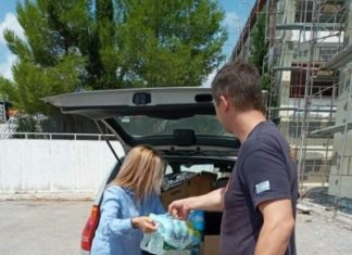 Νέα παράδοση ειδών πρώτης ανάγκης και τροφίμων στο Πυροσβεστικό Κλιμάκιο Βιλίων