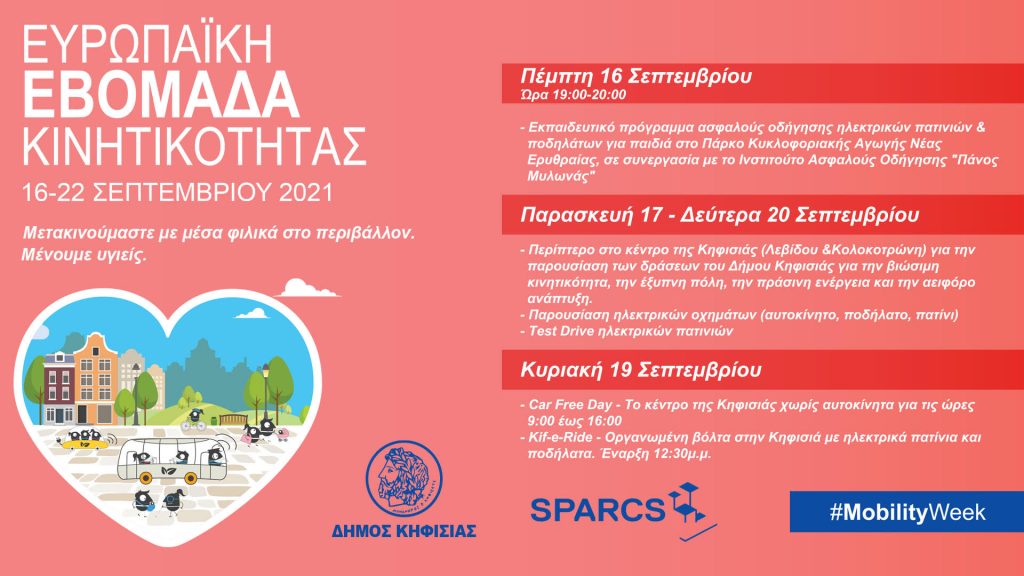 MOBILITY WEEK ΣΤΟ ΔΗΜΟ ΤΗΣ ΚΗΦΙΣΙΑΣ 16-20/9