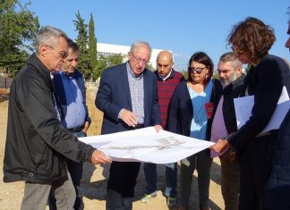 Αυτοψία του Δημάρχου Αμαρουσίου Θεόδωρου Αμπατζόγλου στο έργο κατασκευής πρότυπου πάρκου αναψυχής στην περιοχή του Αγίου Θωμά