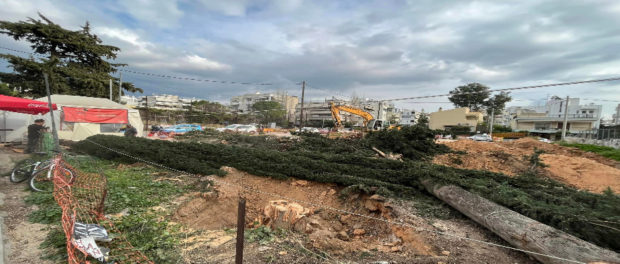 Kόπηκαν αιωνόβια δέντρα από τη συμβολή Λ. Πεντέλης και Πάρνηθος