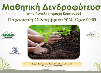 Μαθητική Δενδροφύτευση στην Πεντέλη