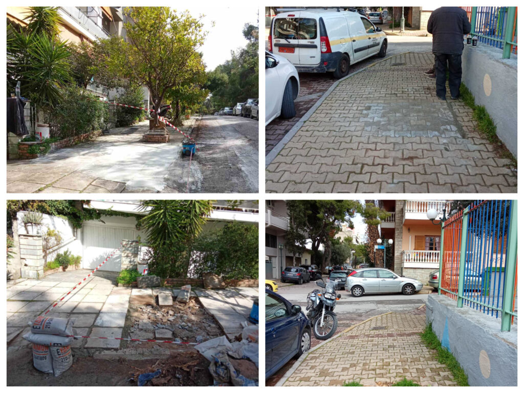 Συνεχίζεται στον Δήμο Λυκόβρυσης-Πεύκης η αποκατάσταση πεζοδρομίων σε σημεία όπου αφαιρέθηκαν κορμοί δέντρων