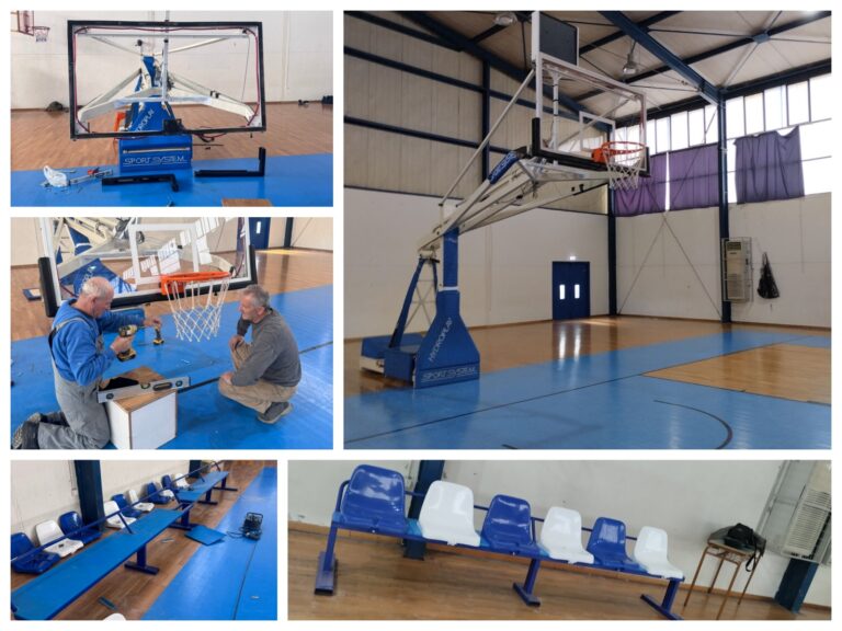 Βελτίωση των Αθλητικών Υποδομών στο Κλειστό Γήπεδο της Πεύκης – Αντικατάσταση Ταμπλό και Ενίσχυση των Πάγκων