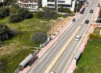 Σε εξέλιξη το έργο της ανάπλασης του μεγάλου οδικού άξονα στο Σωρό, βελτιώνοντας ήδη αισθητά την ασφάλεια στην περιοχή