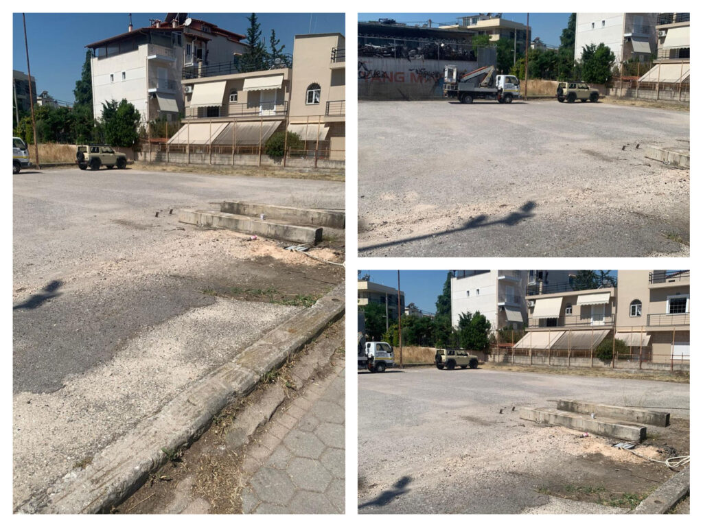 Εργασίες μετατόπισης μετρητικού στεγανού για την κατασκευή νέου γηπέδου 5X5 στην οδό Βορείου Ηπείρου