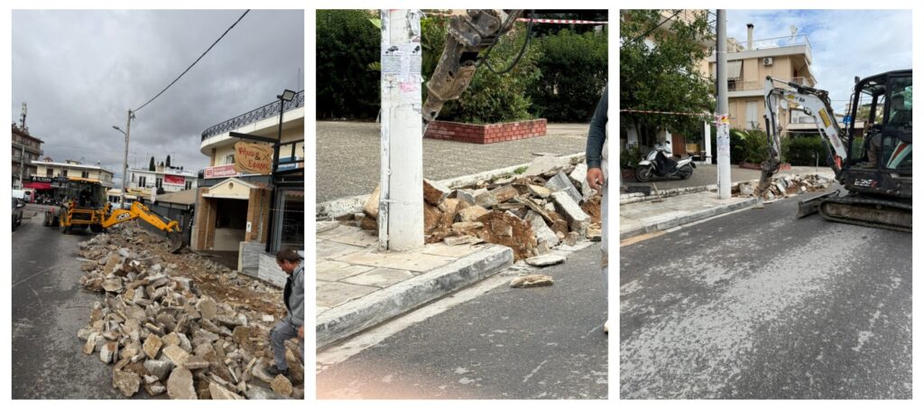 Σε πλήρη εξέλιξη οι εργασίες στην κεντρική πλατεία Λυκόβρυσης