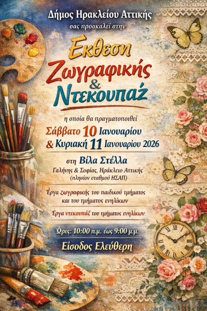 Έκθεση ζωγραφικής και ντεκουπάζ από τους μαθητές της Καλλιτεχνικής Απασχόλησης