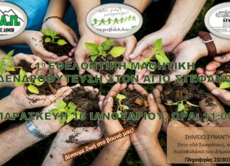 Πρόσκληση στην 1η Δράση Εθελοντικής Μαθητικής Δενδροφύτευσης του ΣΠΑΠ για τη νέα φυτευτική περίοδο 2026, 16/1 στον Άγ. Στέφανο