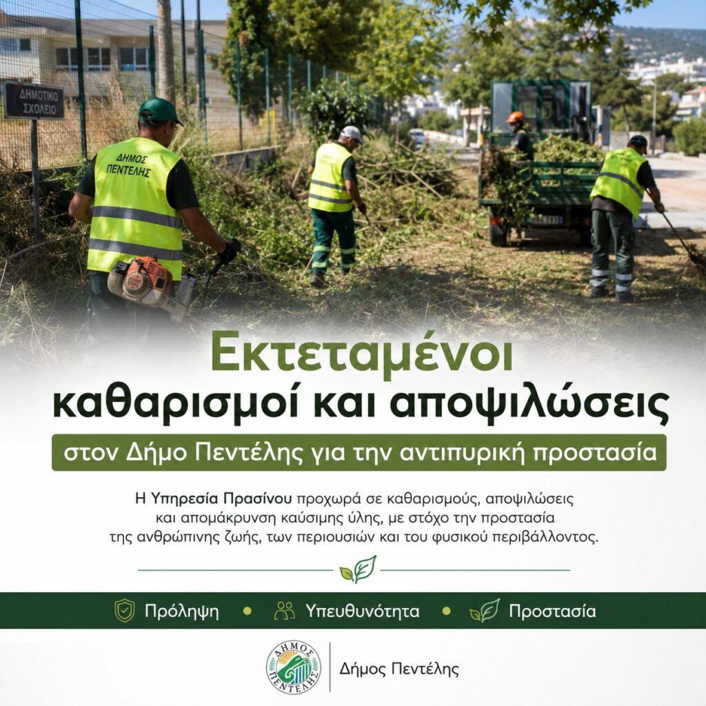 Εκτεταμένοι καθαρισμοί και αποψιλώσεις στον Δήμο Πεντέλης για την αντιπυρική προστασία 3 Εκτεταμένοι καθαρισμοί και αποψιλώσεις στον Δήμο Πεντέλης για την αντιπυρική προστασία