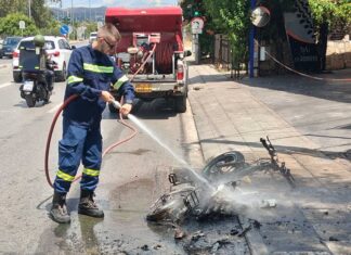 Στις φλόγες ηλεκτρικό μοτοποδήλατο στο Χαλάνδρι-Άμεση επέμβαση της Πολ. Προστασίας του Δήμου Βριλησσίων Home